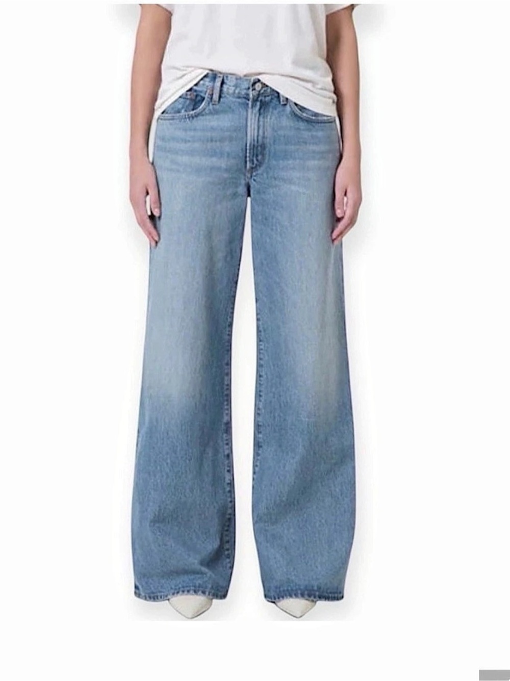 AGOLDE Clara Wide Leg Jeans in Blue Waist 31 Like New